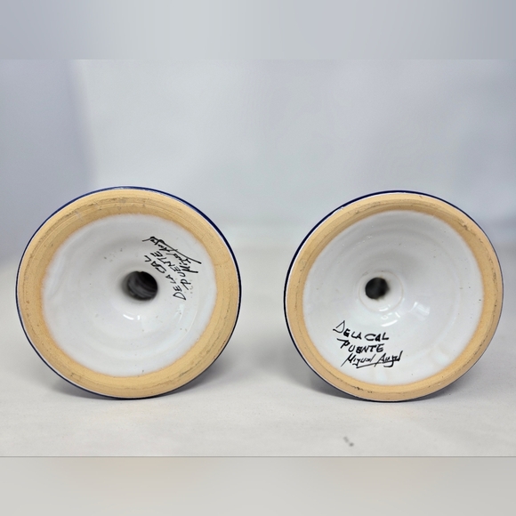 Miguel Angel Handmade & Painted Candle Holders Dela Cal Puente Spain Ceramics - Picture 4 of 11